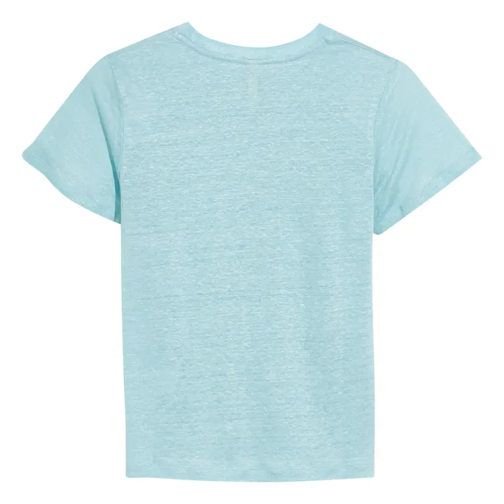 T-Shirt Mio Leinen | Blau- Produktbild Nr. 6