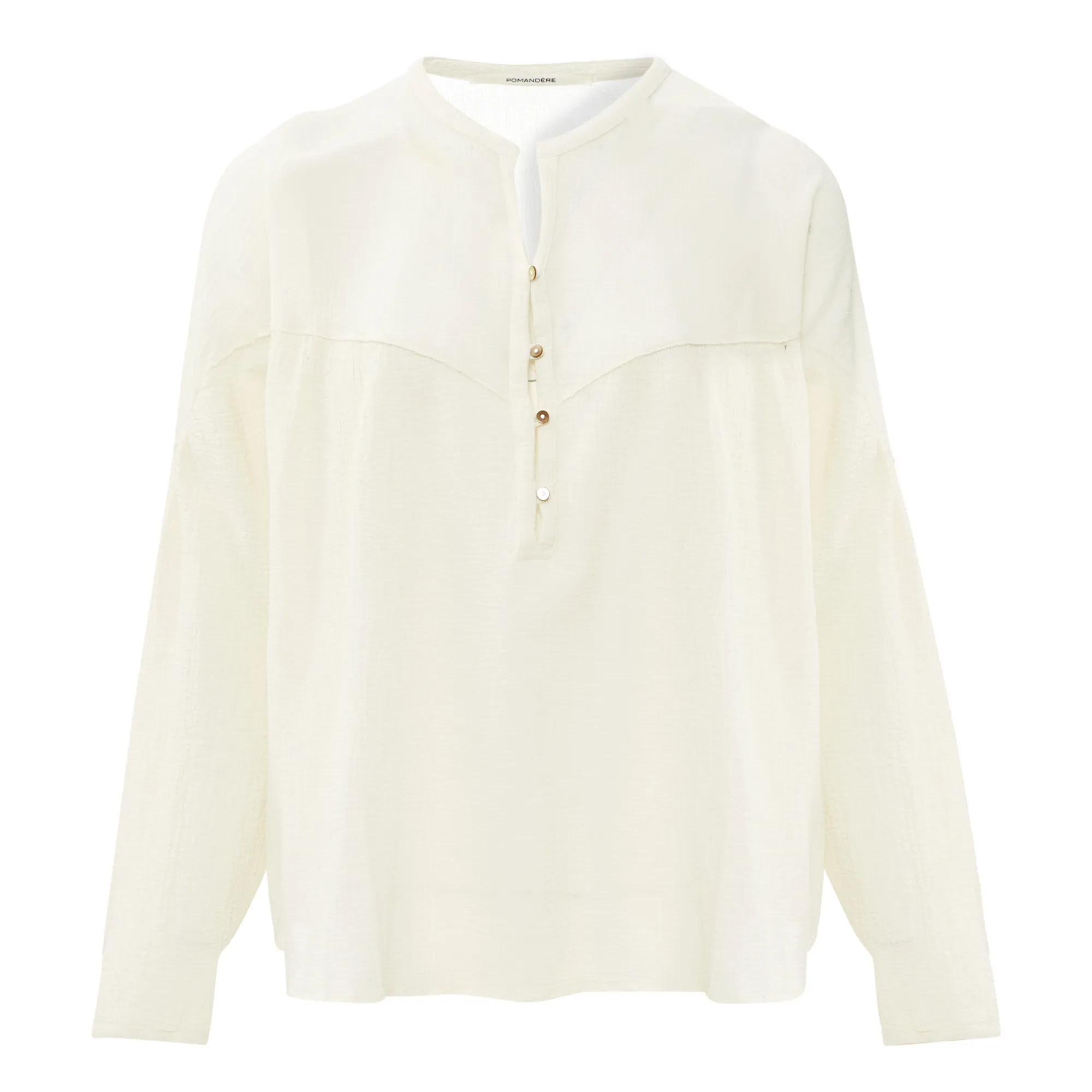 Pomandère White Cotton Crepe Blouse