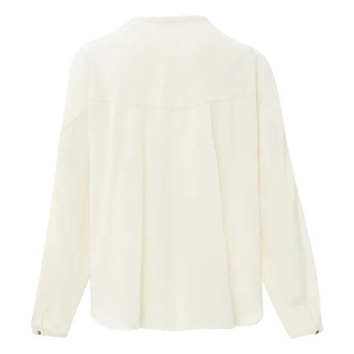 Blusa de crepé de algodón | Blanco- Imagen del producto n°3