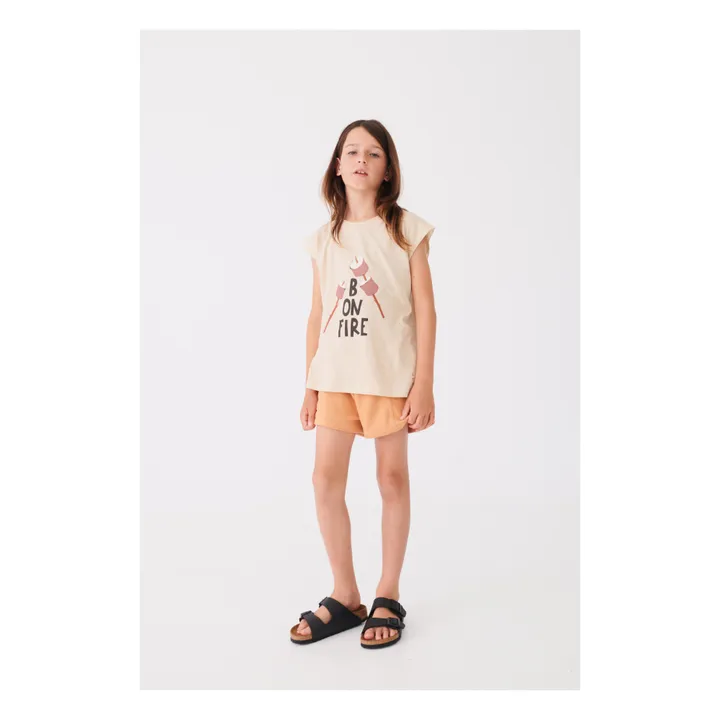 Camiseta sin mangas de algodón ecológico Zosma | Beige- Imagen del producto n°1