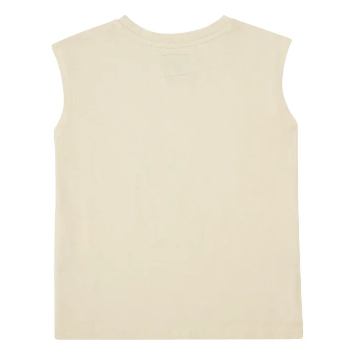 Camiseta sin mangas de algodón ecológico Zosma | Beige- Imagen del producto n°4