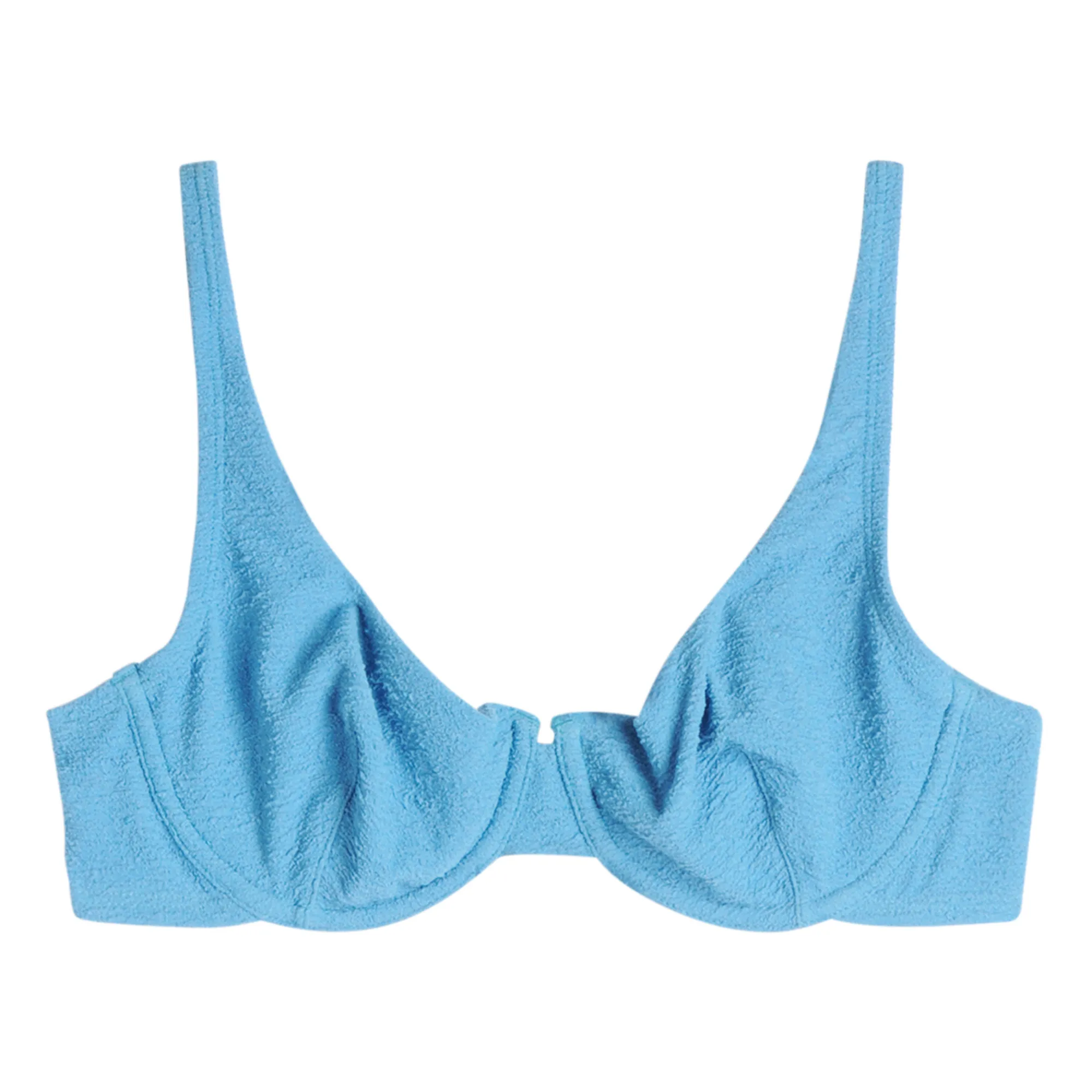 Icone Blue Camillo Textured Bikini Top
