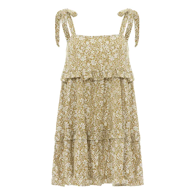 Linen Ruffle Dress | Ochre