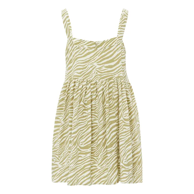 Zebra Print Linen Dress | Yellow