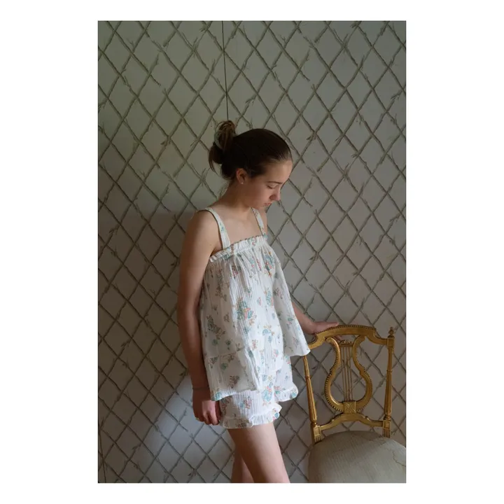 Pijama de gasa de algodón ecológico Maya - Colección Mujer | Blanco- Imagen del producto n°1