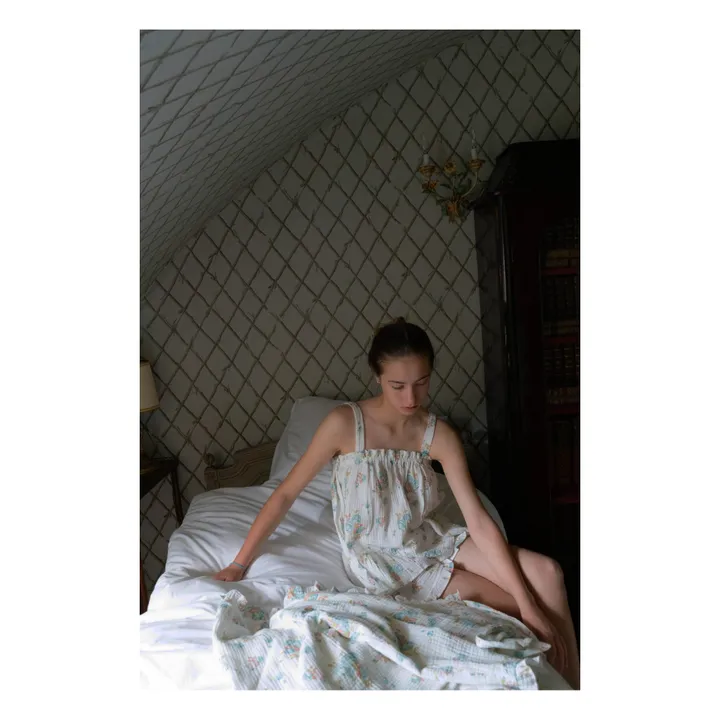 Pijama de gasa de algodón ecológico Maya - Colección Mujer | Blanco- Imagen del producto n°2