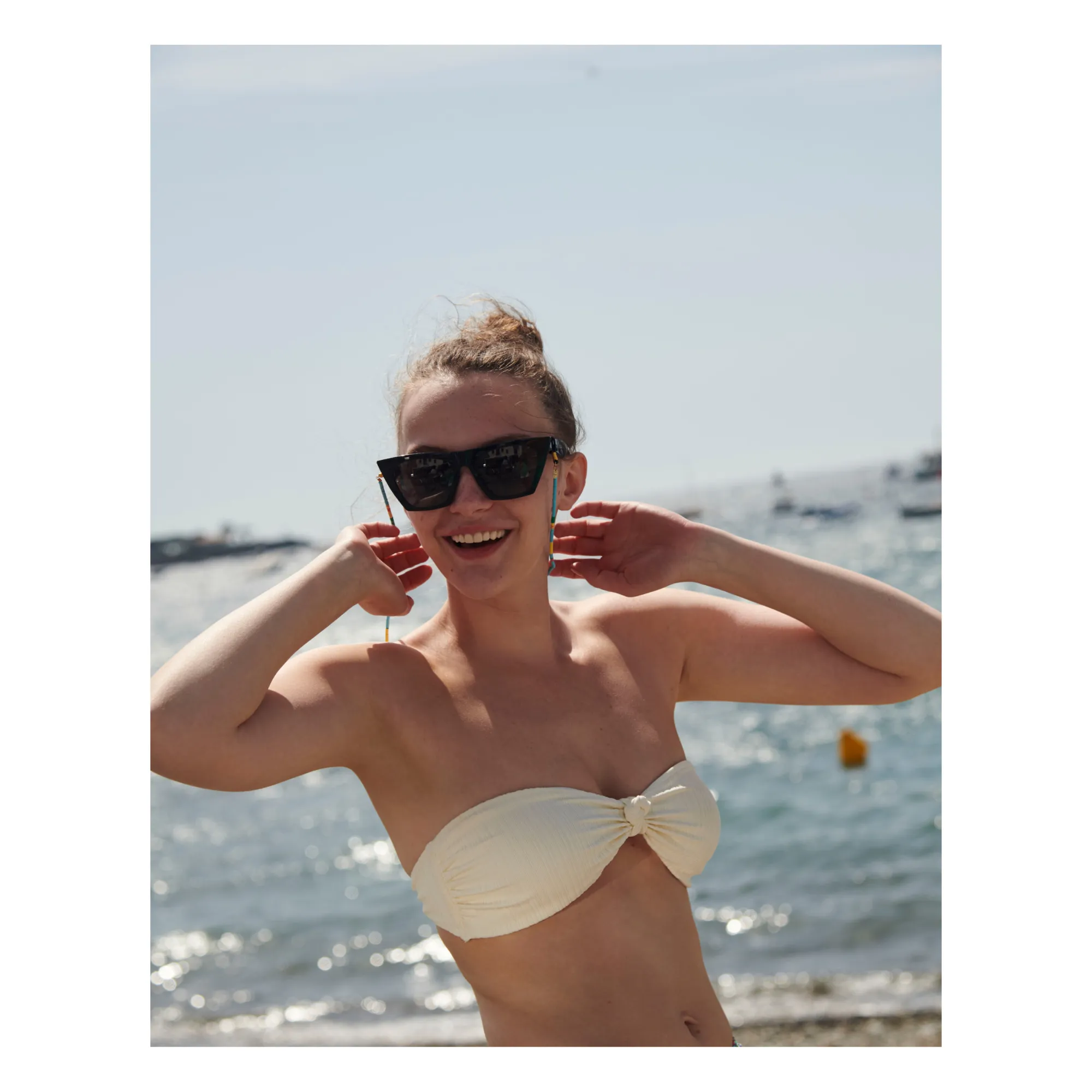 Albertine Cream Rio Ribbed Bikini Top