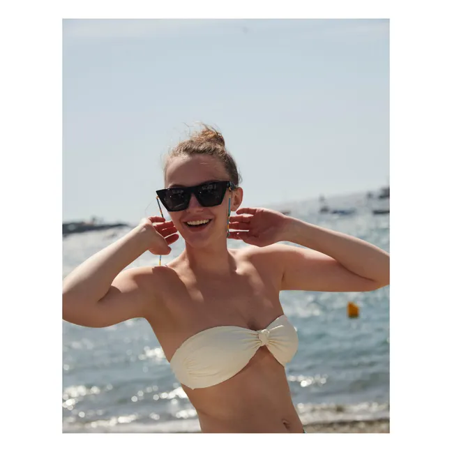 Top de bikini acanalado Rio | Crema