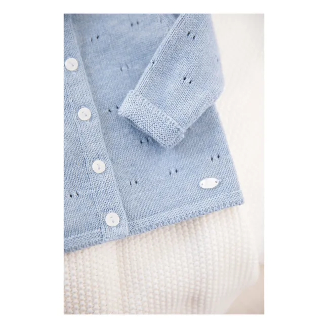 Openwork Knit Cardigan | Blue