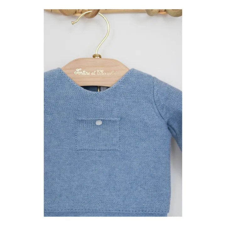 Strickset Pullover + Hose | Blau meliert- Produktbild Nr. 5