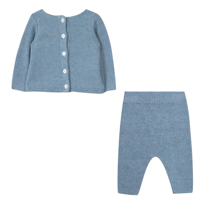 Strickset Pullover + Hose | Blau meliert- Produktbild Nr. 7