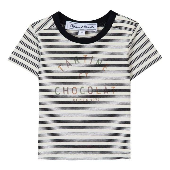 Striped T-Shirt | Navy blue- Product image n°0