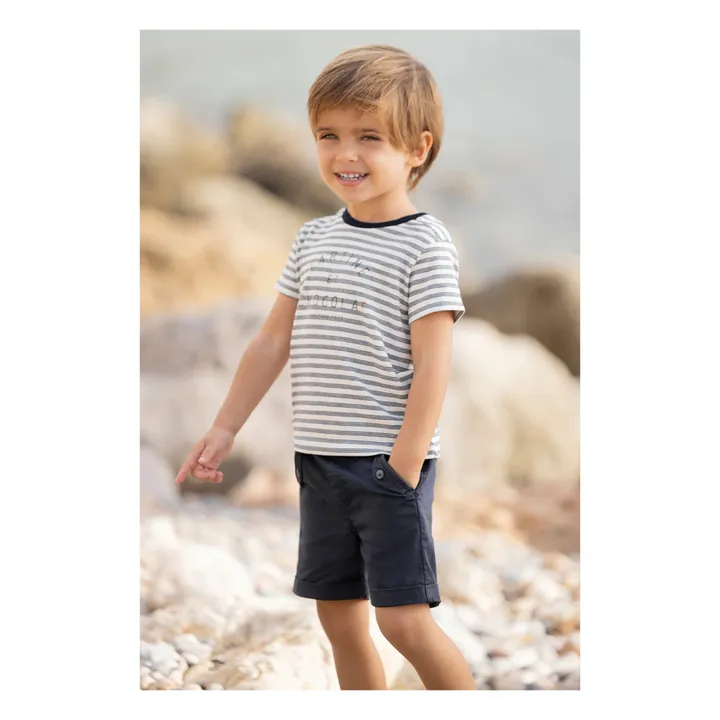 Striped T-Shirt | Navy blue- Product image n°1