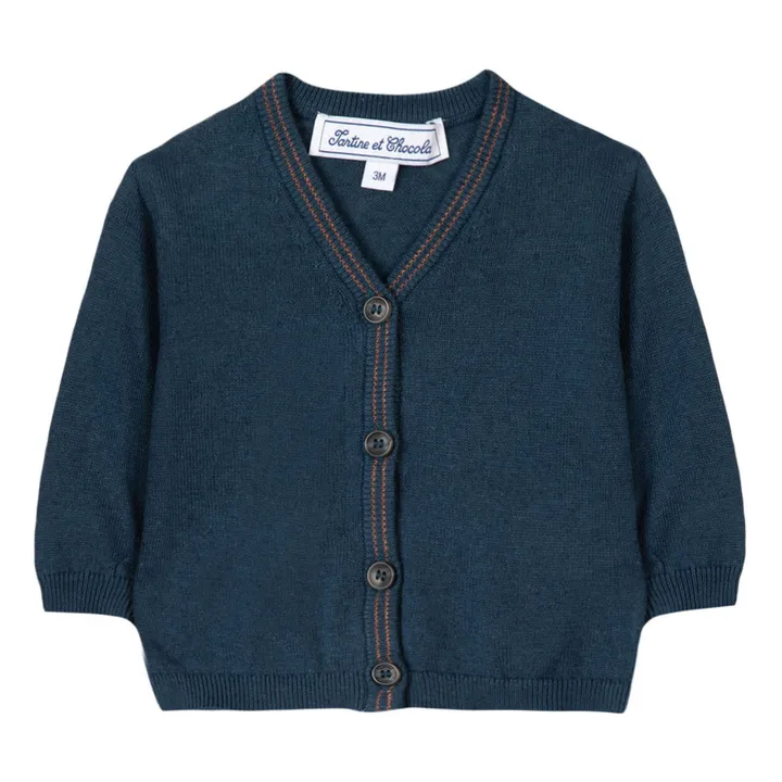 Knit Cardigan | Storm Blue- Product image n°0
