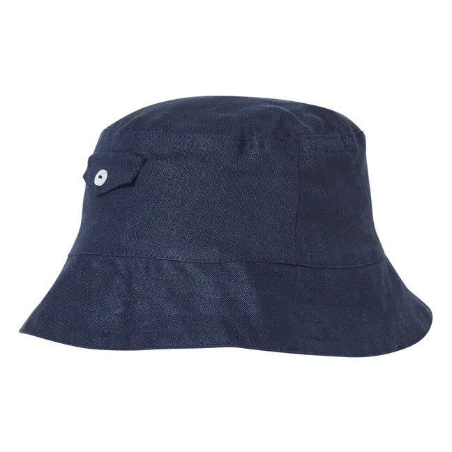 Linen Hat | Navy blue