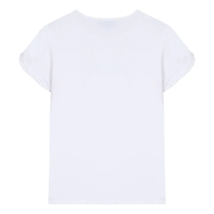 T-shirt con volant con fiori Cœur | Ecru- Immagine del prodotto n°5