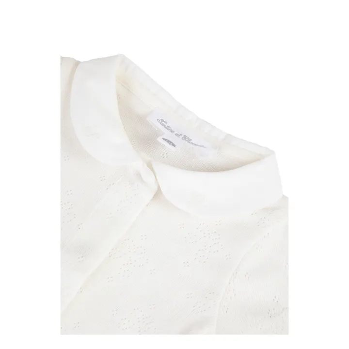 Organic Cotton Pointelle Baby Bodysuit | Ecru- Product image n°3
