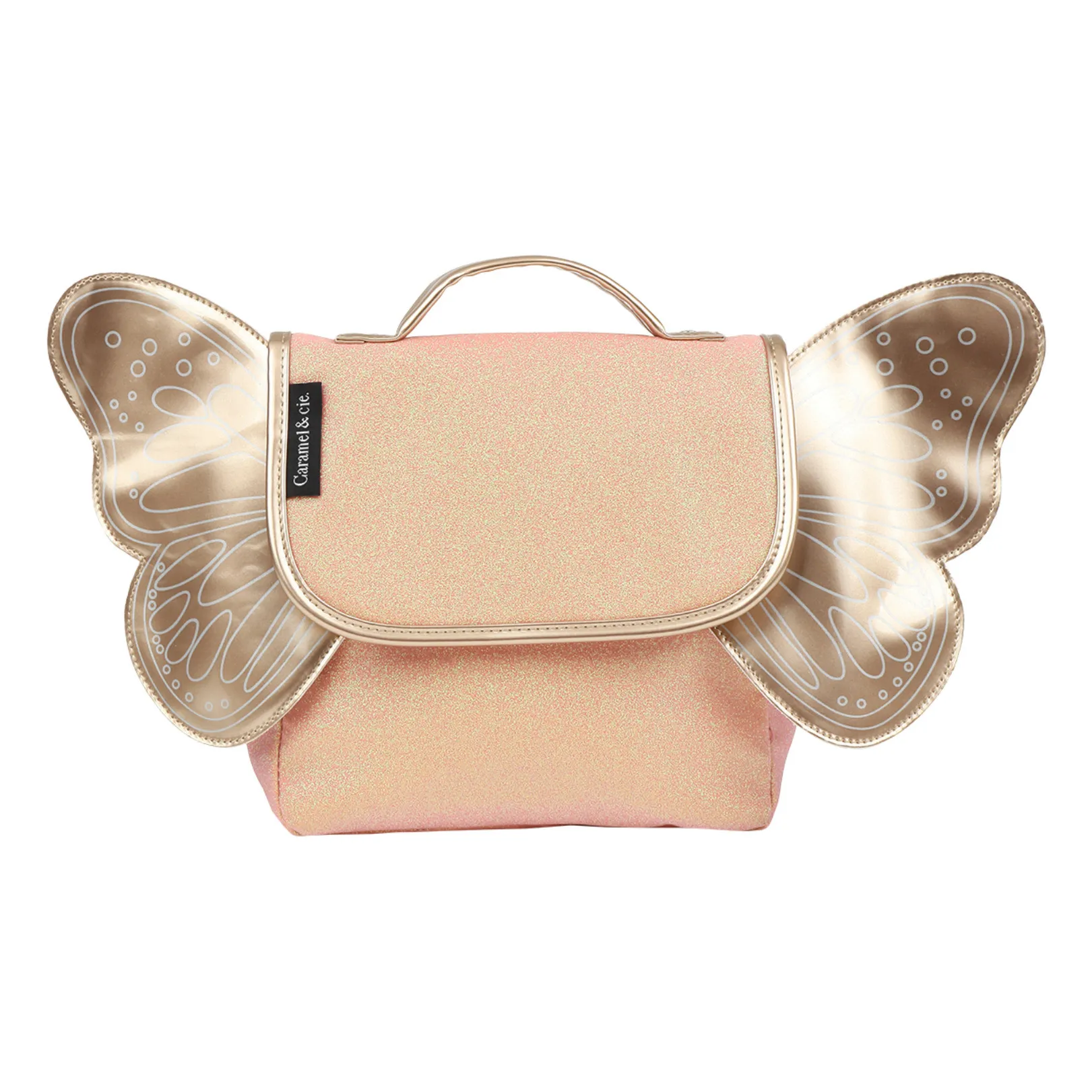 Caramel & Cie Coral Iridescent Butterfly Satchel
