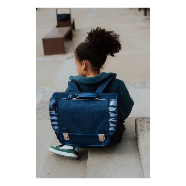 Frilly satchel | Navy blue
