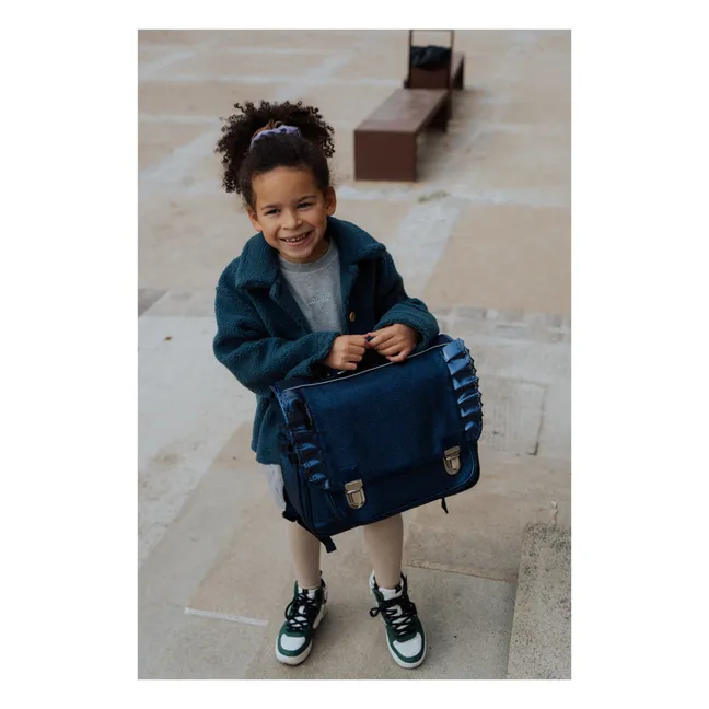 Frilly satchel | Navy blue