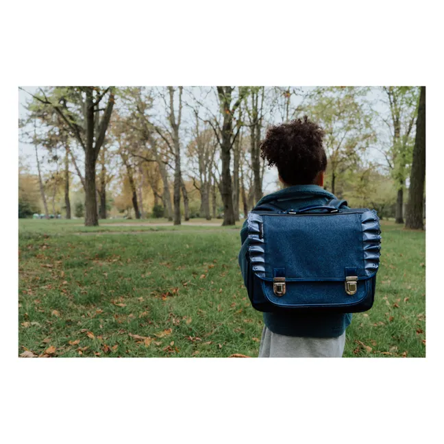 Frilly satchel | Navy blue