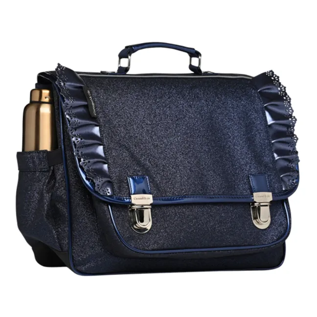Frilly satchel | Navy blue