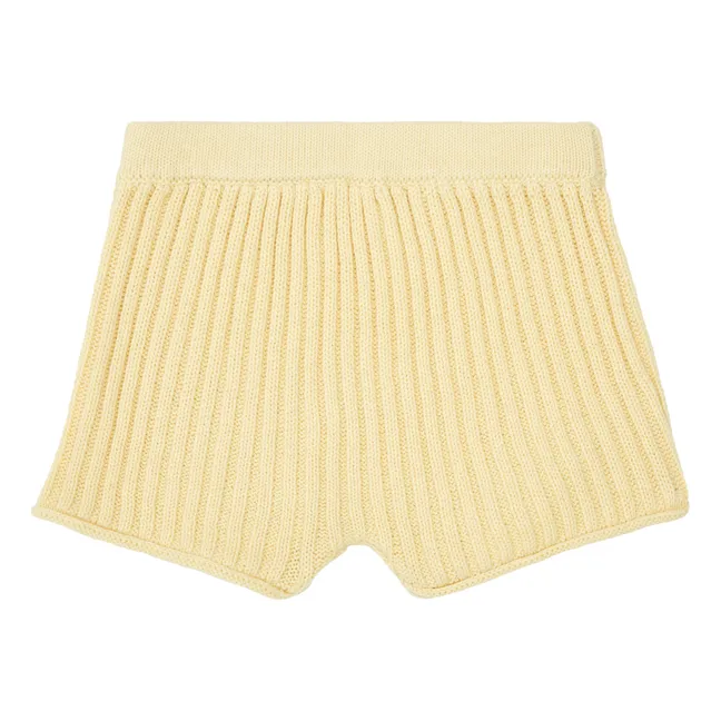 Shorts aus Bio-Baumwolle und Rippstrick | Gelb