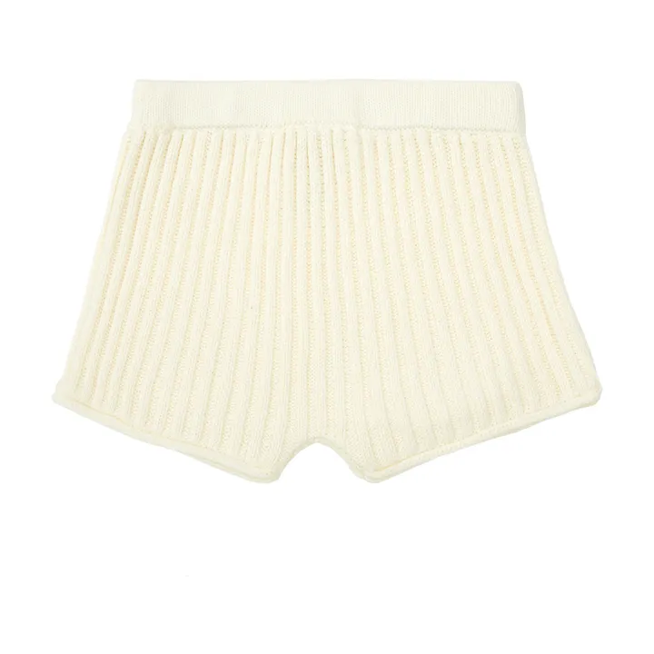 Organic Cotton Rib Knit Shorts | Cream- Product image n°0