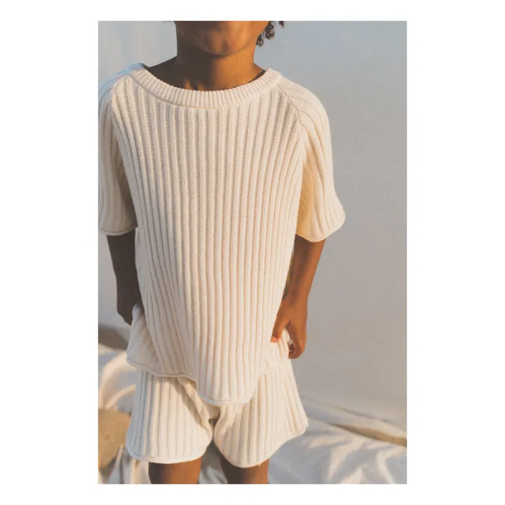Organic Cotton Rib Knit Shorts | Cream- Product image n°2