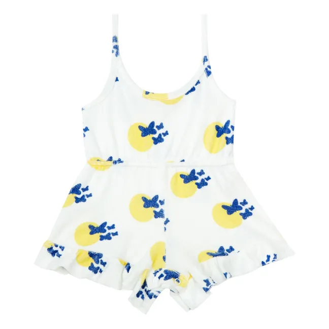 Combishort Jude Papillons Eponge Coton Bio | Blanc