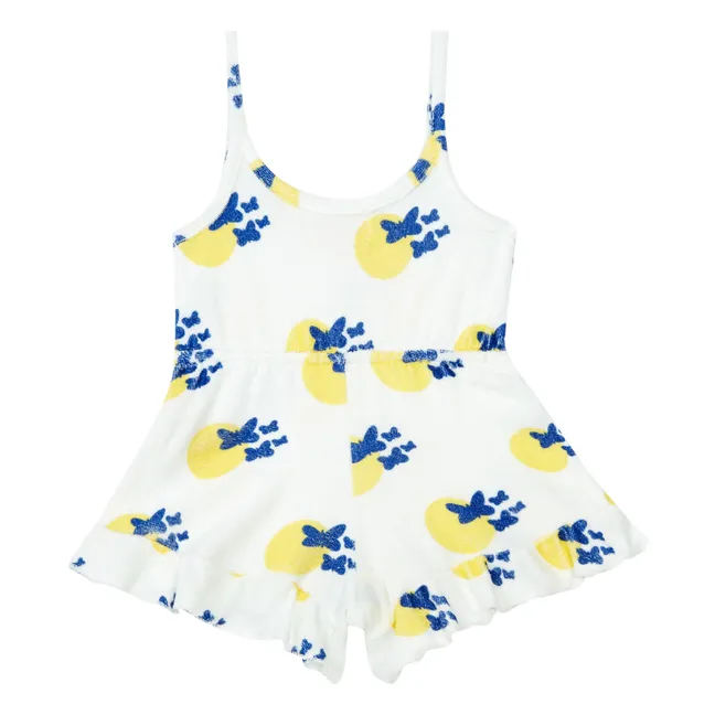 Combishort Jude Papillons Eponge Coton Bio | Blanc