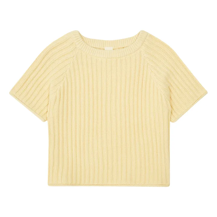 Organic Cotton Rib Knit T-Shirt | Yellow- Product image n°0