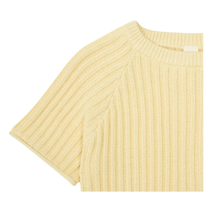 Organic Cotton Rib Knit T-Shirt | Yellow- Product image n°3