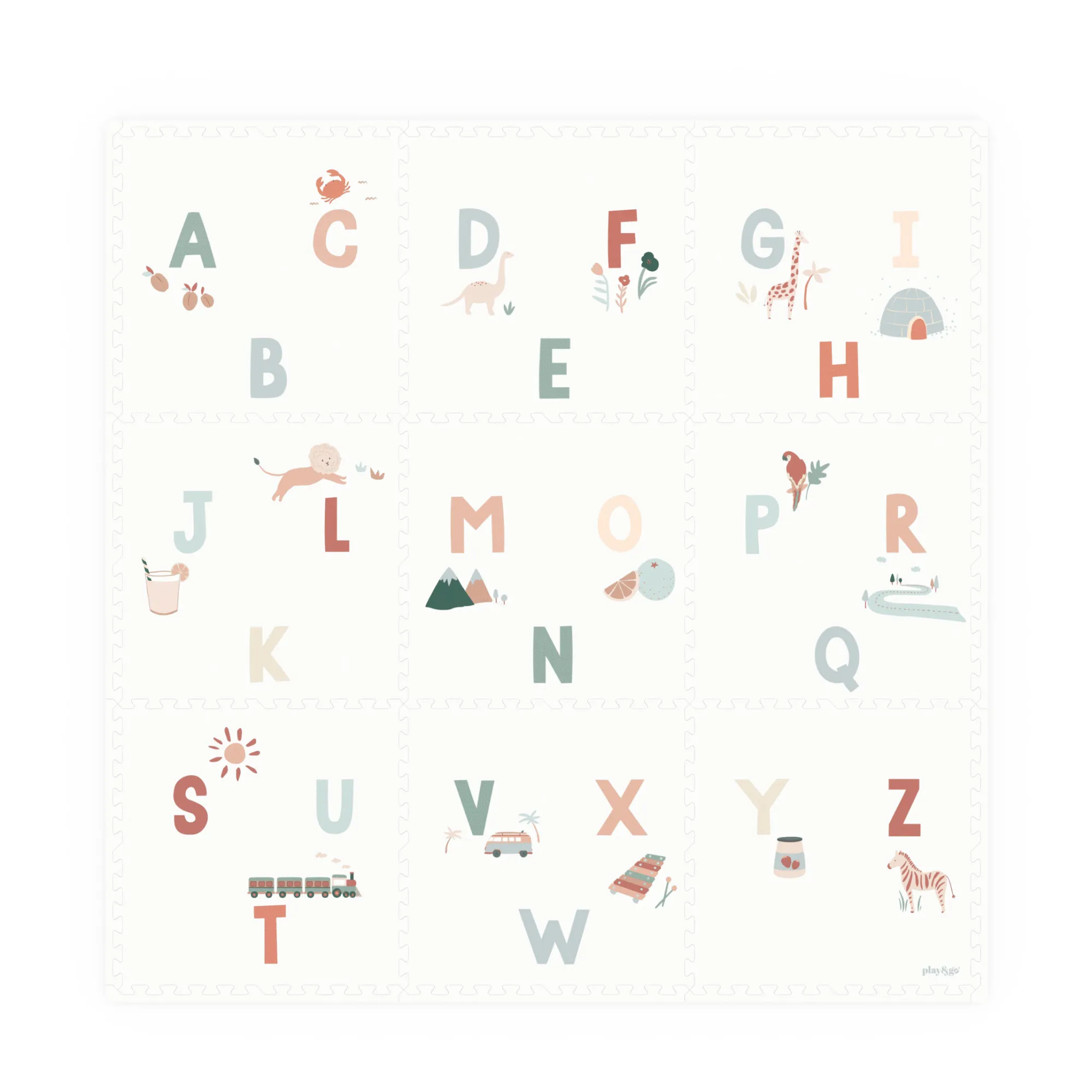 Play And Go Multicoloured Tiloo Modular Playmat - Alphabet