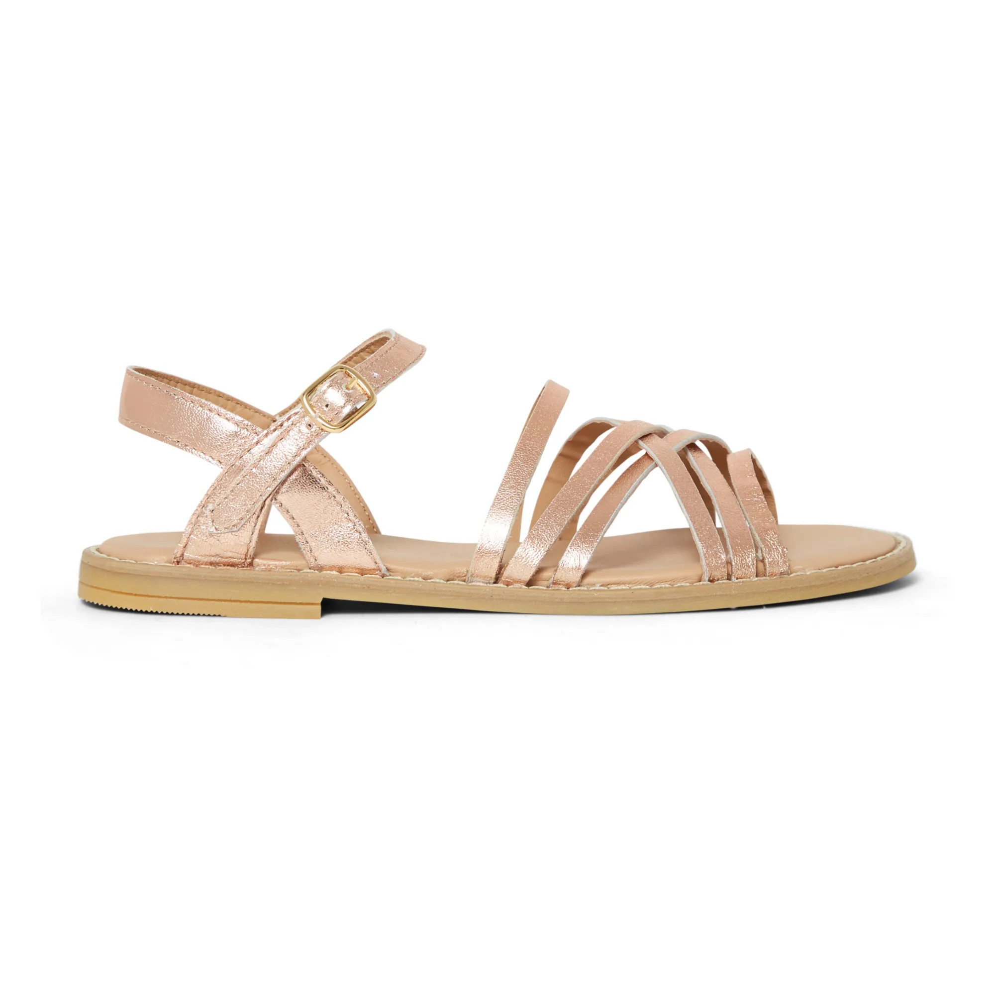 Emile Et Ida Gold Braided Leather Sandals - X Smallable Exclusive