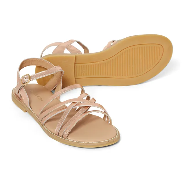 Exklusiv bei Emile et Ida x Smallable - Sandalen aus geflochtenem Leder | Gold