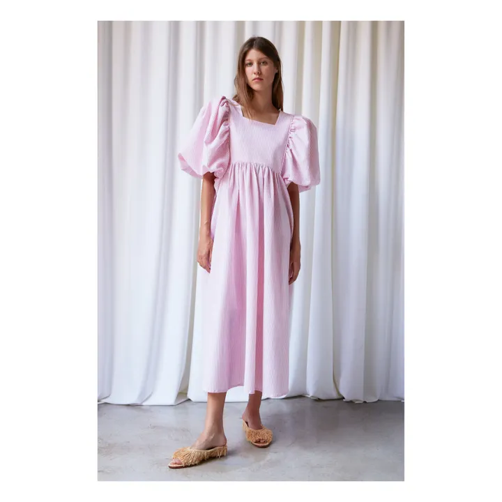 Kleid Peggy Streifen Ibiza | Rosa- Produktbild Nr. 1