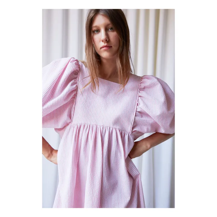 Kleid Peggy Streifen Ibiza | Rosa- Produktbild Nr. 2