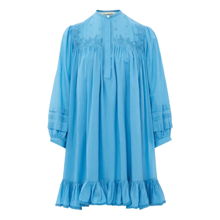 Vestido de gasa de algodón Preeti | Azul Cielo- Imagen del producto n°0
