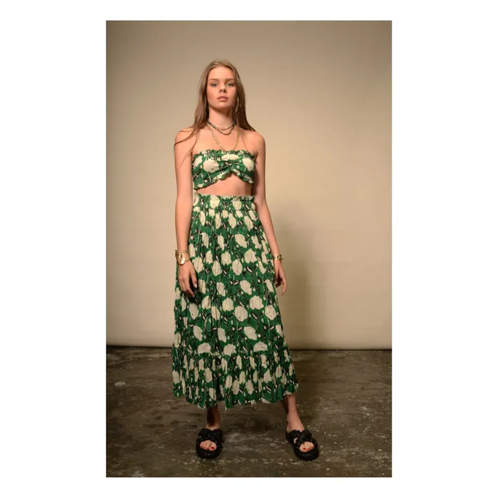 Falda estampado flores | Verde- Imagen del producto n°1