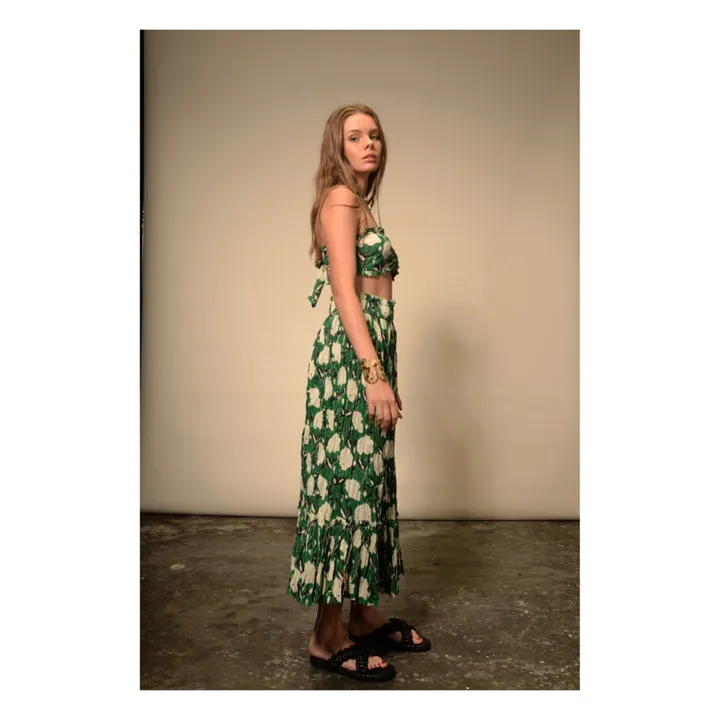 Falda estampado flores | Verde- Imagen del producto n°4