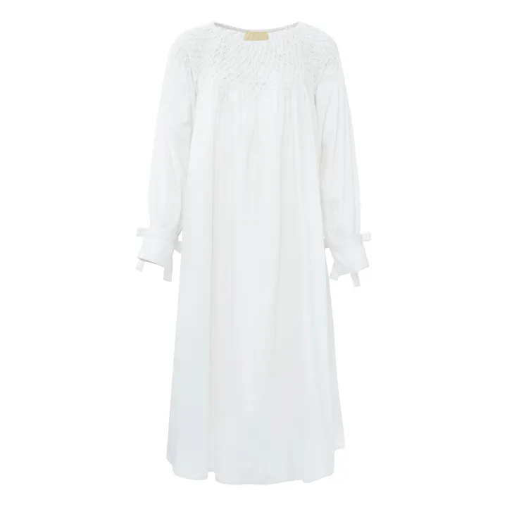 Kleid Cecile Gesmockt | Weiß- Produktbild Nr. 0