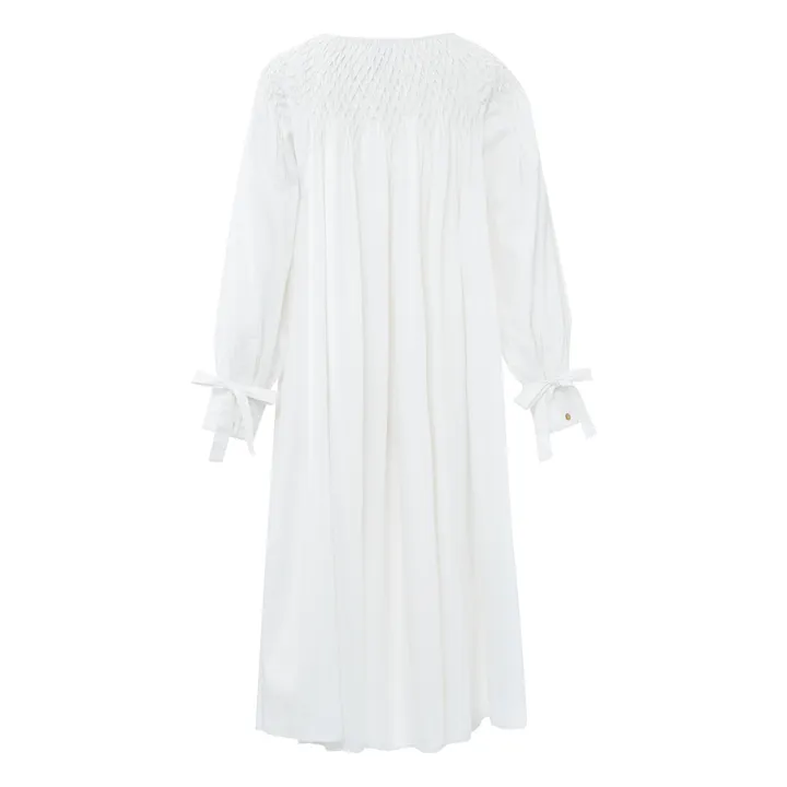 Kleid Cecile Gesmockt | Weiß- Produktbild Nr. 6