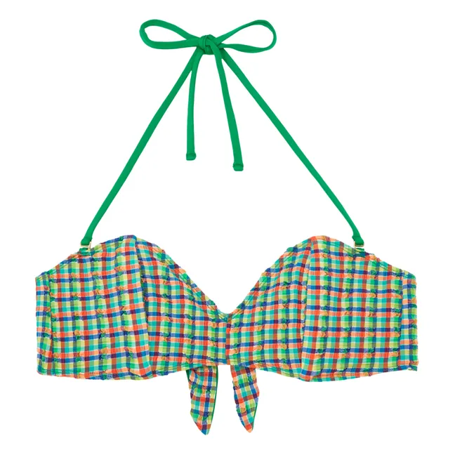 Brigitte Madras Bikini Top | Green