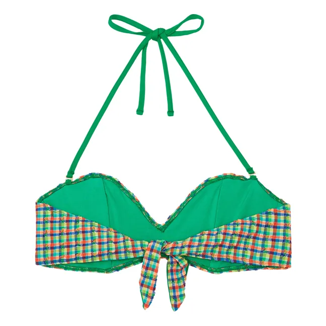 Brigitte Madras Bikini Top | Green