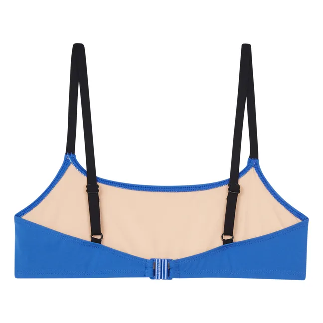 Top Bikini, modello: Bralette, bicolore | Blu reale