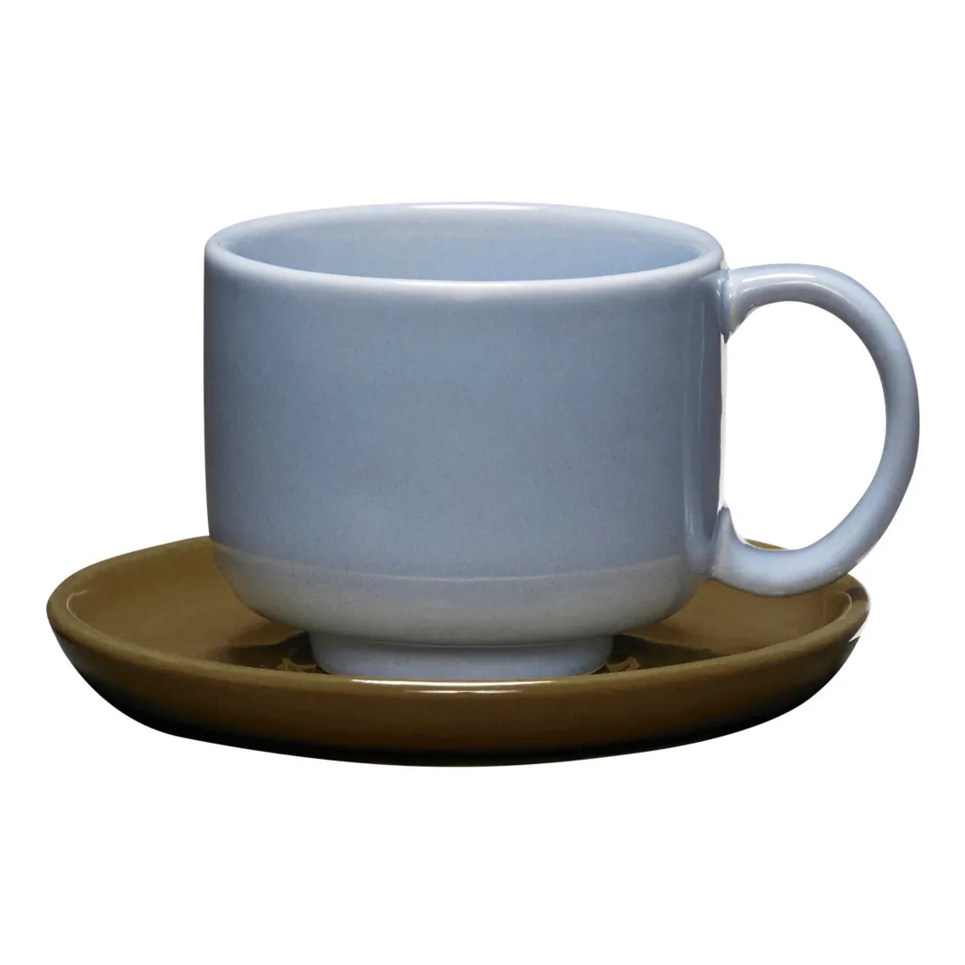 Hübsch Light Blue Amare Cup And Saucer