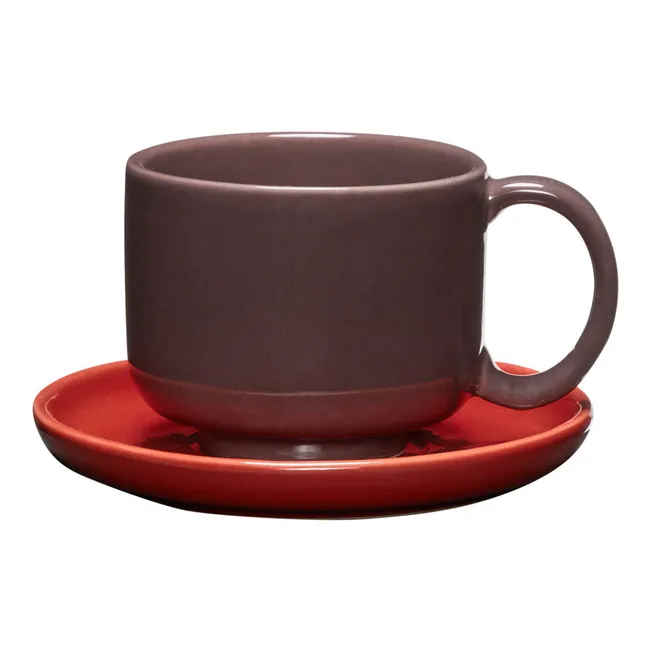 Amare cup and saucer | Burgundy