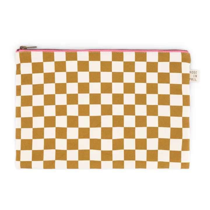 Lili Check Pouch | Caramel- Product image n°0