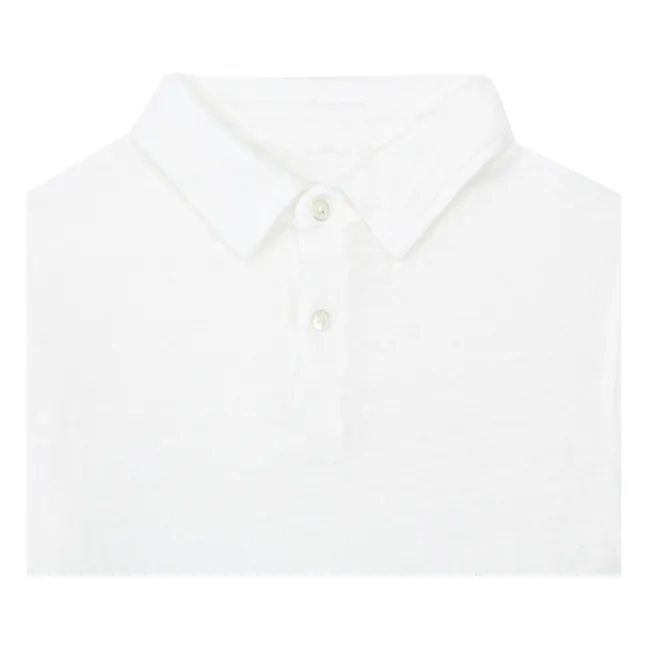 Linen Polo Shirt  | White